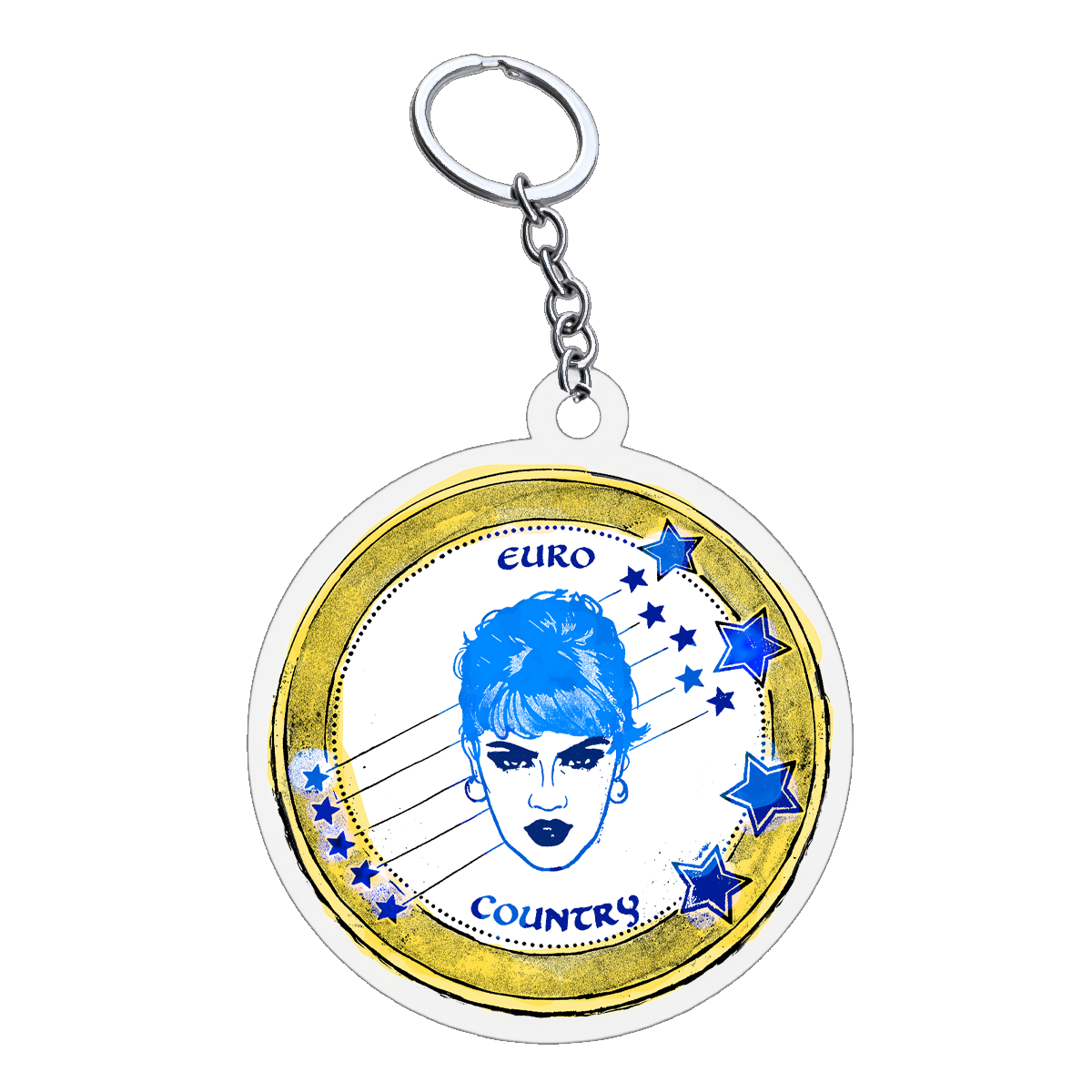 EURO-COUNTRY ACRYLIC KEYCHAIN
